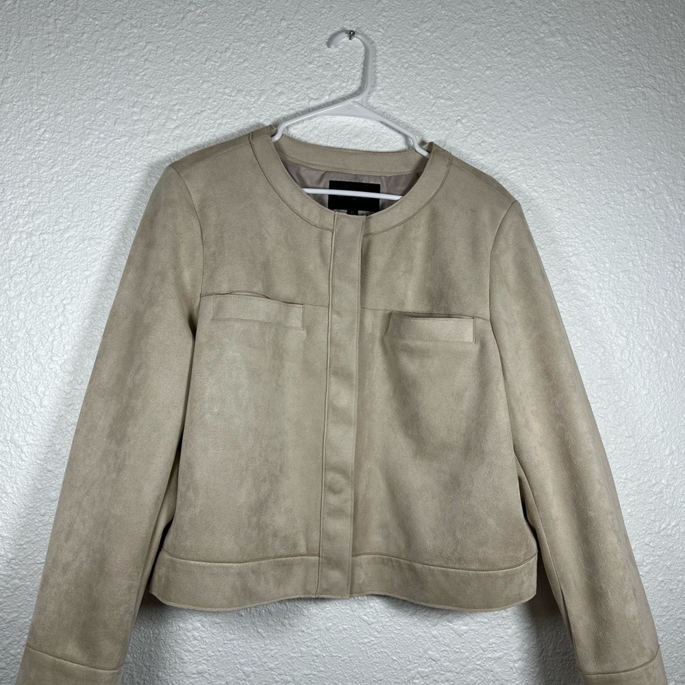 Banana Republic Vegan Suede Collarless Jacket Size XL